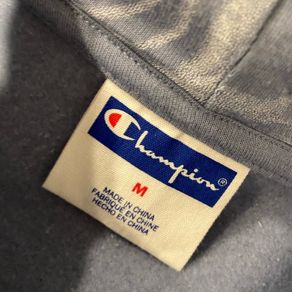 NWT Champion Size M Dusty Blue Marble Flow Recerse Weave Hoodie Kangaroo Pocket - Picture 12 of 14